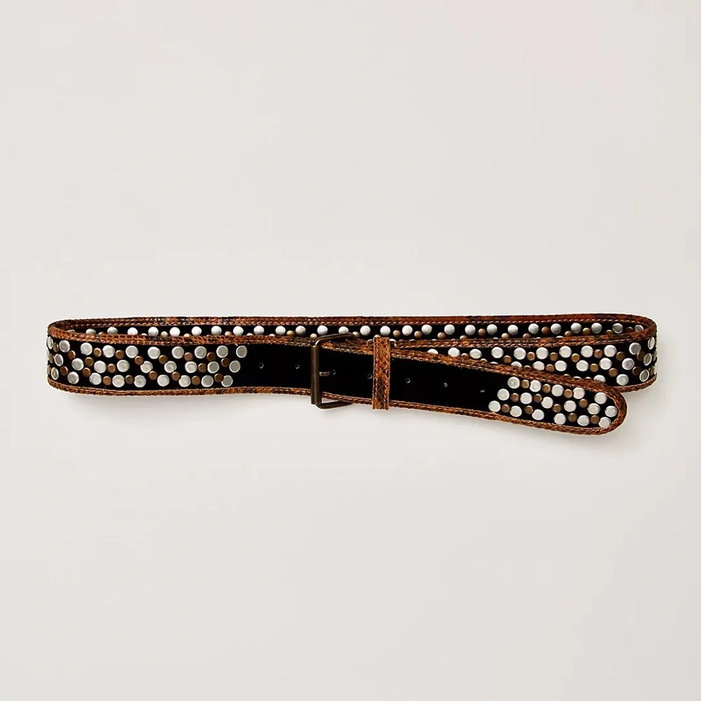 NWT FREE PEOPLE Animal Instinct Pocket Belt | Wild Side MSRP $98 S/M CURRENT